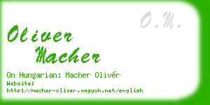 oliver macher business card